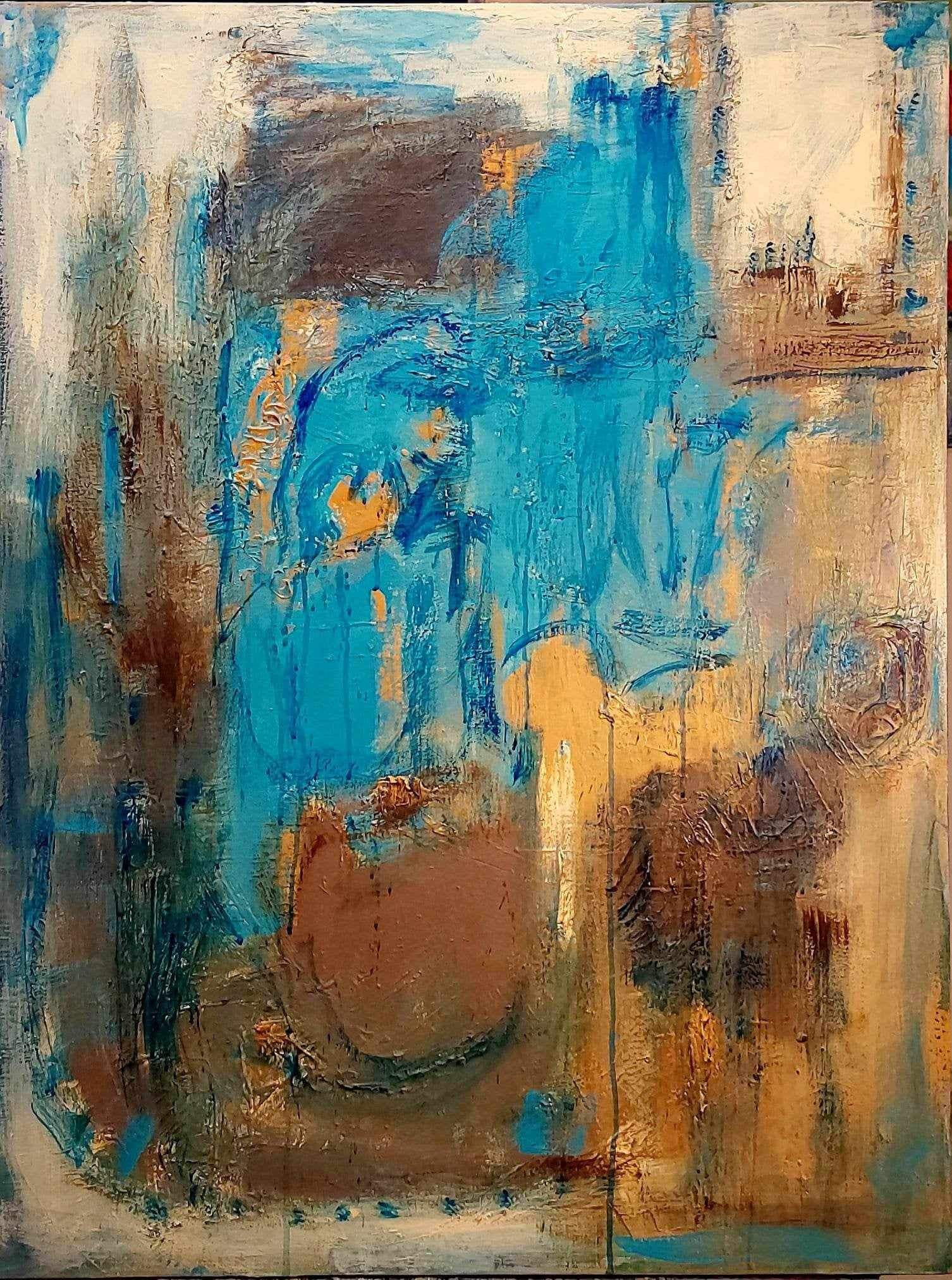 Abstrait bleu Toile abstraite de l’artiste Pauline Deslauriers
