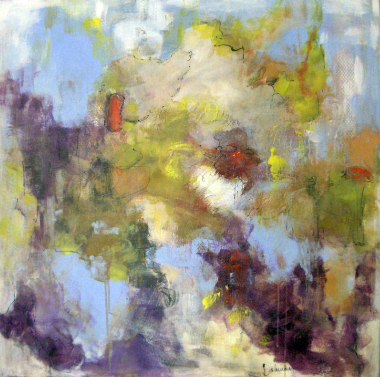 Abstrait bleu Toile abstraite de l’artiste Pauline Deslauriers