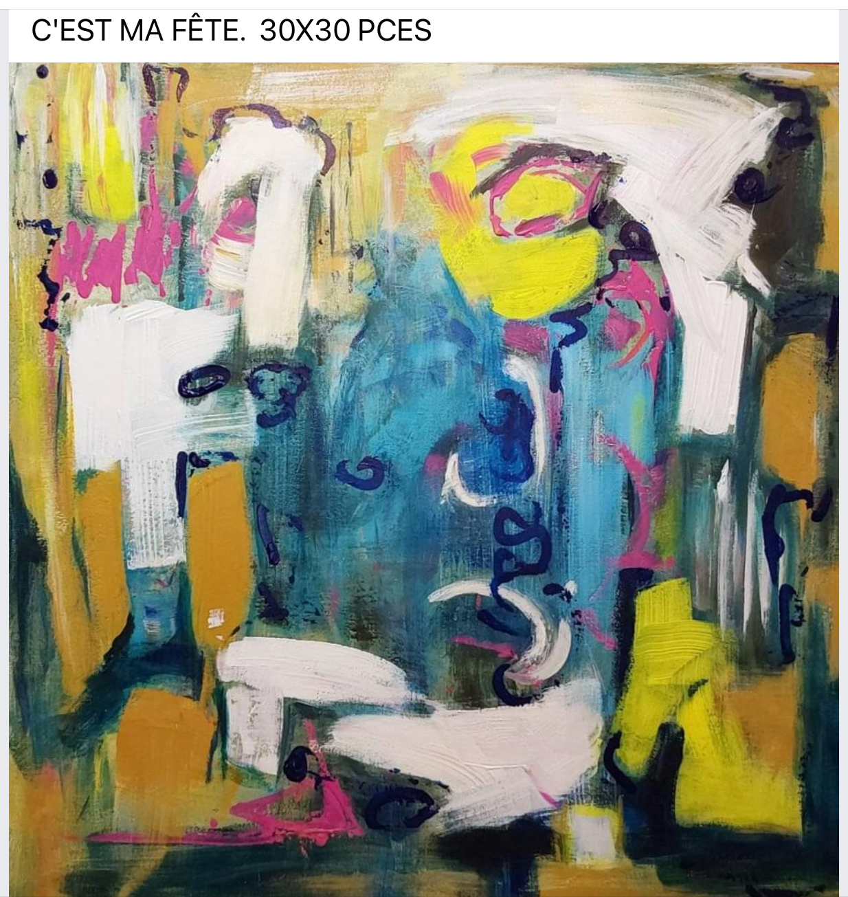 Toile abstraite de l’artiste Pauline Deslauriers