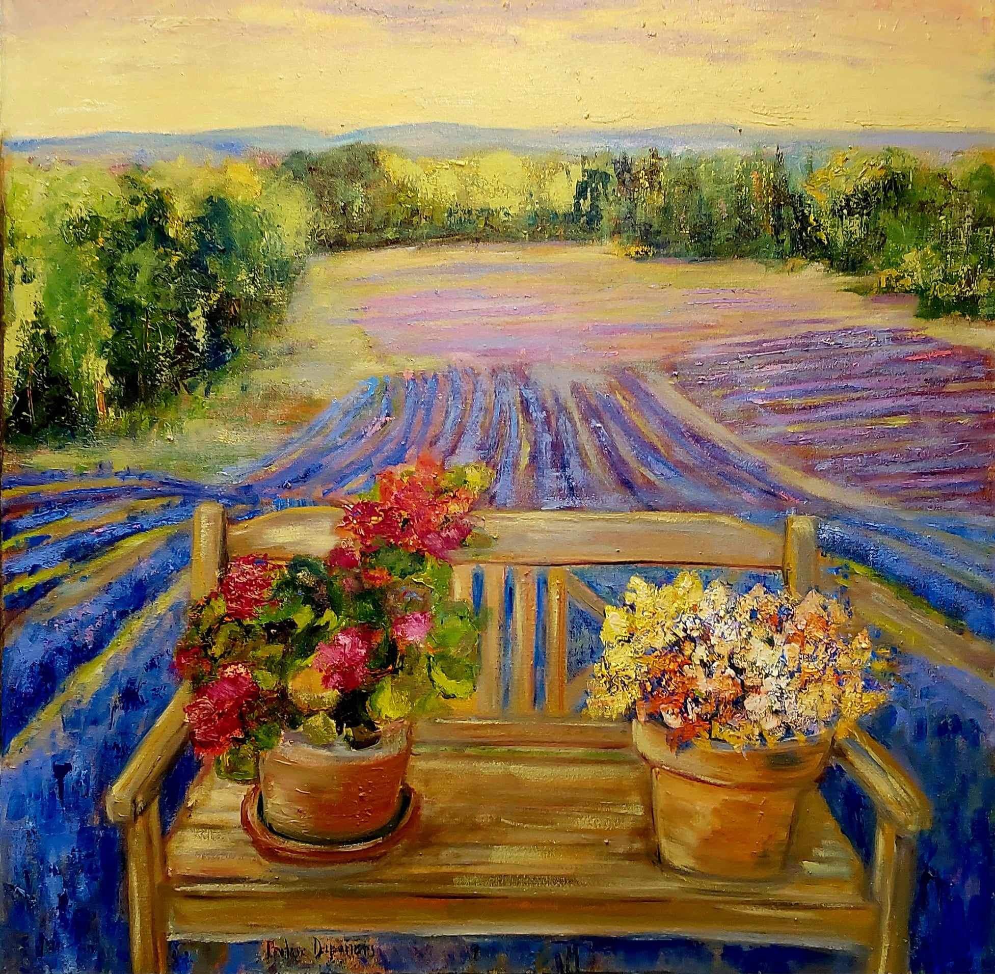 Paysage plaine de fleurs  sauvage en été