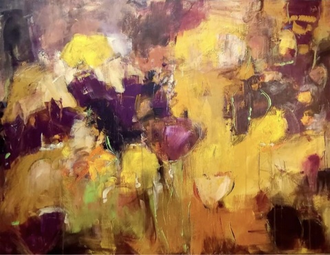 Vendu abstrait Toile abstraite de l’artiste Pauline Deslauriers