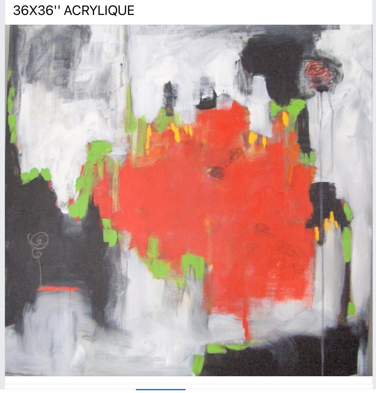 Abstrait rouge Toile abstraite de l’artiste Pauline Deslauriers
