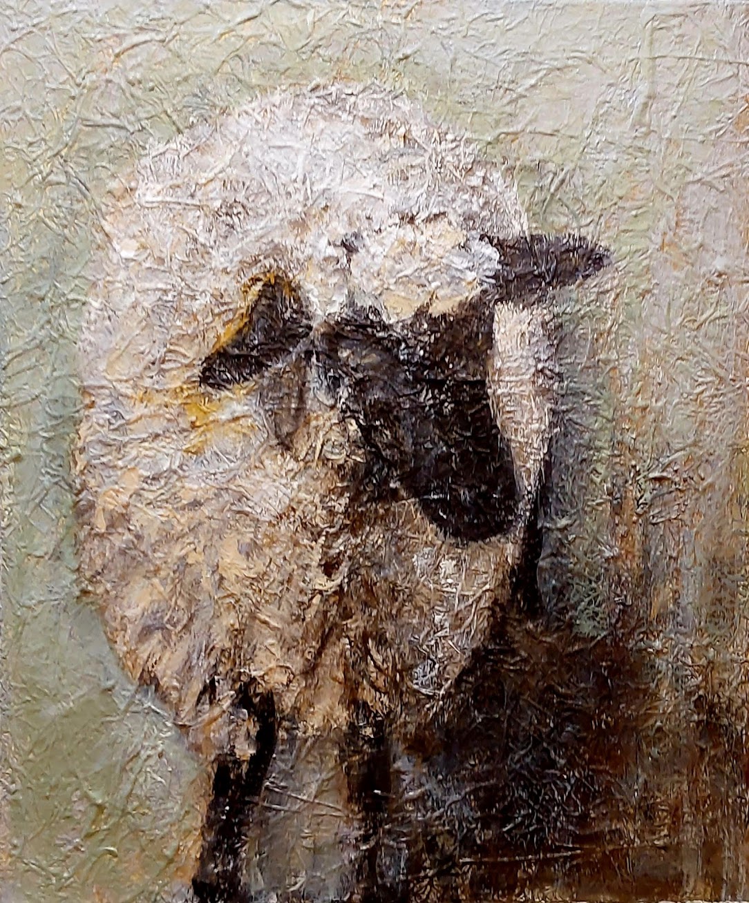 Moutons toile de Pauline Deslauriers
