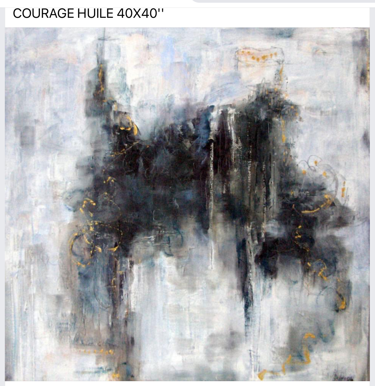 Abstrait noiceur. Toile abstraite de l’artiste Pauline Deslauriers