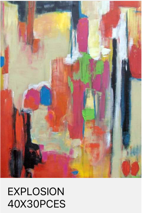 Abstrait  Explosion Toile abstraite de l’artiste Pauline Deslauriers